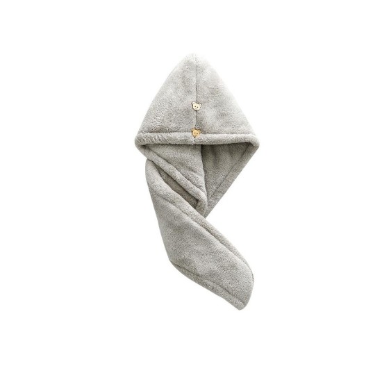 Super Absorbent Double-Layer Coral Fleece Hair Towel for Women - Quick-Dry Microfiber Bath Towel Cap with Cute Cartoon D