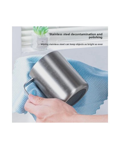 Streak-Free Glass Cleaning Cloth with Fish Scale Texture, Super Absorbent and Lint-Free