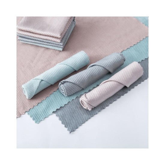 Heavy-Duty Fish Scale Pattern Glass Cleaning Cloth – Streak-Free, Lint-Resistant, Multi-Surface Kitchen Towel